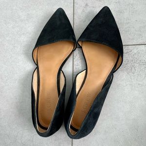 J.Crew black suede d’Orsay flats